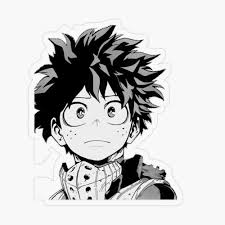Black And White Manga Stickers Izuku Midoriya Sticker Transparent Sticker By Zoeygold13 In 2020 Anime Stickers Anime Printables Aesthetic Stickers
