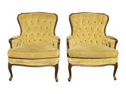 vintage sam moore yellow tufted chairs a pair tufted chair chair side chairs