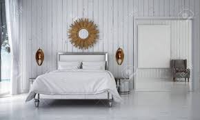 White lightens and brightens any room, making it feel larger and airier than it is; The Minimal Luxury Villa White Bedroom Interior Design And Wood Stock Photo Picture And Royalty Free Image Image 85181269