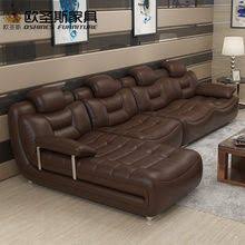 Happy Brown Cotemporary Furniture Living Room Imported Italy Faux Modern Sectional Leat Modern Sectional Leather Sofa Living Room Couches Living Room Sectional