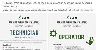Perusahaan tersebut menghasilkan berbagai macam bahan farmasi. Cara Apply Lowongan Kerja Pt Kalbe Farma Tbk Cikarang Via Online Random Email Loker