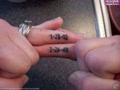 Wearing your wedding ring early, bad luck? Wedding Ring Tattoos From Hitch Date Digits To Inked I Do Finger Scribbles