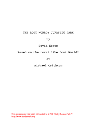 A sequel titled the lost world, also written by crichton, was published in 1995. Https Cemp Ac Uk Scriptzone Script Php Type Download Id 327