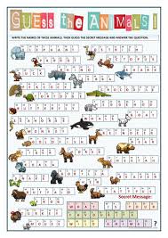 Guess The Animal Guess The Secret Message Worksheet Free Esl Printable Worksheets Made By Teachers Atividades De Ingles Atividades Generos Textuais