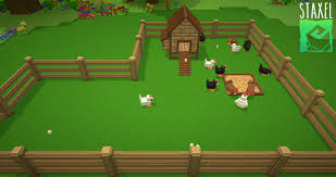 A New Update For Staxel Gives The Player The Ability To Order Items In A Game System As Well As Have Chickens In A Coop Who Lay Chickens Minecraft Houses Coop