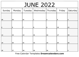 June 2022 Calendar Free Blank Printable Templates