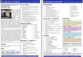 View cgtn world news and videos from asia to europe and from africa to oceania. Breaking News English 2 Page Mini Lesson Art Therapy