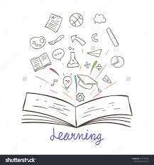 hand draw vector illustration concept education sketch outline book open and element decoratio hand drawn vector illustrations open book drawing cartoon styles