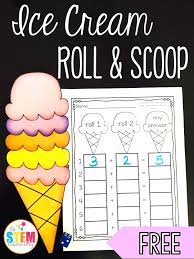 Number literacy is a fundamental skill that kindergarteners must master for success in their later math and science education. Ice Cream Roll And Scoop The Stem Laboratory Kindergarten Math Activities Summer Math Addition Kindergarten