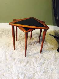 Mid Century Guitar Pick Shaped Nesting Tables Nesting Tables Retro Decor Mid Century