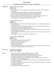 Event Sales Resume Samples Velvet Jobs