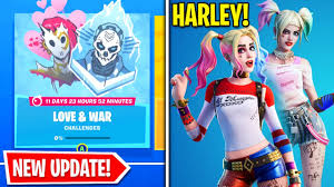 You can buy this outfit in the fortnite item shop. Fortnite New Update Love And War Challenges Free Rewards Search And Destroy Harley Quinn Skin Youtube