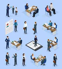 Employment Recruitment Isometric Icons Recruitment Agencies Isometric Employment