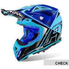 Airoh Helmet Aviator 2 2 Check Blue Gloss