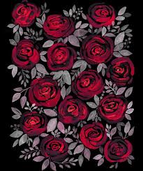 Watercolor Red Roses On Black Background Flowers Black Background Black Background Painting Black Background Wallpaper