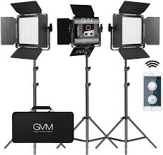 Amazon Com Gvm 560 Led Video Light Dimmable Bi Color 3 Packs Photography Lighting With App Intelligent Control System Lighting For Youtube Studio Outdoor Video Lighting Kit 2300k 6800k Cri 97 Camera Photo