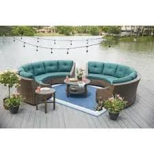 Hampton bays is a belgian fashion brand that brings casual fashion with a feminine touch. Hampton Bay Torquay Wicker Outdoor Sofa Ends With Charleston Cushions Frs60557ab St The Home Depot Outdoor Patio Furniture Sets Patio Furnishings Patio Decor