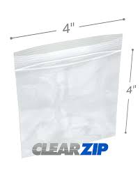4 X 4 Ziplock Bags 2 Mil Clearzip