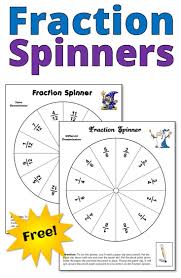 Fraction Spinners Make Fractions Fun Fun Fractions Fractions Teaching Fractions