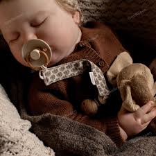 Boho Organic Cotton Knit Pacifier Clip