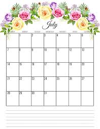 july 2019 calendar free printable printables and inspirations