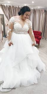 Discover plus party dresses with unique necklines, ruffles, and lace, as well as plus dresses with pretty prints, illusion insets, and slits. Fashion Long Sleeve Plus Size Wedding Dress Sancta Sophia Online Store Powered By Storenvy