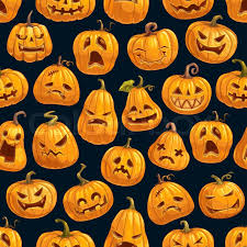 Download this shocked halloween pumpkin vector illustration now. Halloween Cartoon Pumpkins Pattern Stock Vector Colourbox