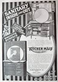 Cabinets provide are the key to creating the class and elegance … 1917 Kitchen Maid Kitchen Cabinet Ad Sanitary Inside Out Vintage Household Ads