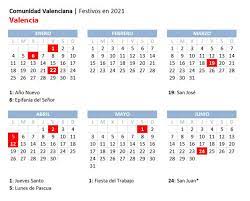 El consell ha aprobado el calendario de días no laborables oficial para el año 2021 en la comunidad valenciana que incluye también san juan. Calendario Laboral 2021 En La Comunidad Valenciana Festivos Por Municipios Para San Juan Y San Pedro
