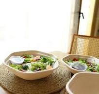 [Hot Item] 750ml Disposable Hexagon Sugarcane Bagasse Bowl with Lid