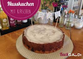 3 Teile Kuchen Nuss Kirschen Murbteig Backgaudi