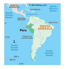 Map is showing the third largest country in south america, with a 2400 km long coastline at the south pacific ocean (what a beach). Peru Maps Facts World Atlas