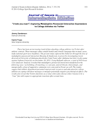 Sports news for the sports obsessed. Pdf I Hate You Man Exploring Maladaptive Parasocial Interaction Expressions To College Athletes Via Twitter