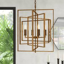 Mercury Row Yarnell 4 Light Lantern Geometric Chandelier Reviews Wayfair
