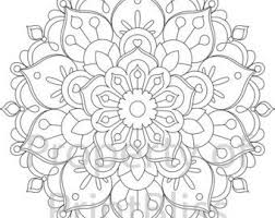 6 Flower Mandala Printable Coloring Page Etsy Flower Mandala Mandala Printable Coloring Pages