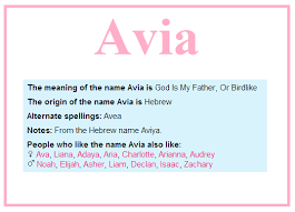 Avia Baby Name Names With Meaning Names Hebrew Names