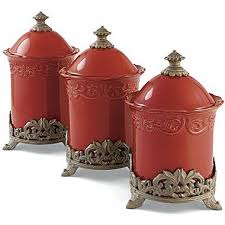 Shop the top 25 most popular 1 at the best prices! Corvella Canisters Shawn Gave Me These For Christmas French Country Kitchen Red Canisters Kitchen Canisters