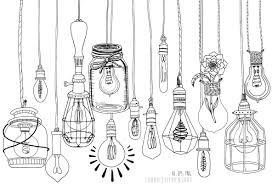 Black And White Light Bulb Border Light Bulb Line Art Png Vector Light Bulb Art Light Bulb Drawing Line Art