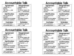 accountable talk desk tags mini posters accountable talk