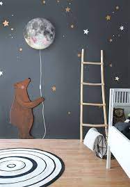 Çeşitli renk ve desene sahip erkek çocuk duvar kağıdı modelleriyle erkek çocuklarınıza harika odalar hazırlayabilirsiniz. Sleepy Moon Baby Room Decor Kid Room Decor Kids Room Design