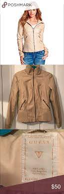 Tan Guess Faux Leather Jacket Faux Leather Jackets Leather Jacket Jackets
