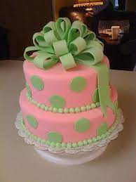 Pink And Green Baby Shower Cake Shower Cakes Baby Shower Cakes Green Birthday Cakes