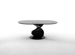 Frosted, clear or painted black, red or brown. Coffee Table With Spiral Base Idfdesign