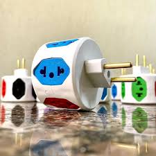 Adaptador de Tomada Benjamin Tipo ( CILINDRICO ) C/Fusivel 6 entradas 10a e  20a Redondo