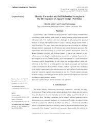After a robust introduction, you need to construct a thesis sentence in the introductory. Pdf Identity Formation And Self Reflection Strategies In The Development Of Apparel Design Eportfolios