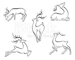 Reindeer Christmas Design Set Reindeer Drawing Christmas Drawing Christmas Reindeer