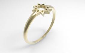 Bahai Nine Pointed Star Ring Metal Jewelry Delicate Rings Jewelry