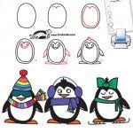 See more ideas about draw, cartoon drawings, cartoon characters. How To Draw A Penguin In 6 Easy Steps Krokotak Winter Drawings Penguin Drawing Christmas Drawing