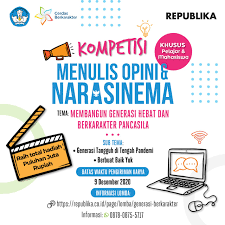 Karya tulis merupakan karya asli dan belum pernah dipublikasikan. Kompetisi Menulis Opini Dan Narasinema