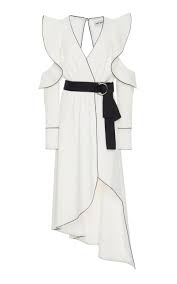 Black And White Self Portrait Dress Monochrome Cold Shoulder Cady Wrap Effect Dress In White Black Looks Roupas Vestidos